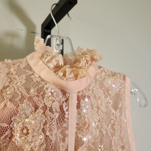 SHERRI HILL NWT Blush Pink Lace Mini Dress, Size 8 - Picture 7 of 16